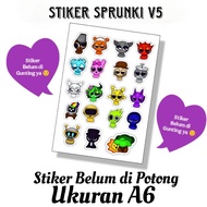 SPRUNKI V5 A6 Size UNCUTTED STICKER Cute Sticker/
