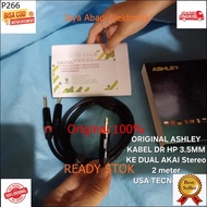 P266 ORIGINAL ASHLEY ASLEY USA Audio Cable 3.5 Mm TO AKAI AKAY STEREO 6.5 MM MINI 2 METER ORIGINAL C