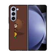 Case Casing Softcase Hardcase Samsung Galaxy Z Fold 3 Z Fold 4 Z Fold 5 5G Cute Brown DF495