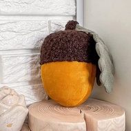 Acorn pillow, Acorn plush pillow, Mustard decor, Stuffed acorn, Decorative acorn