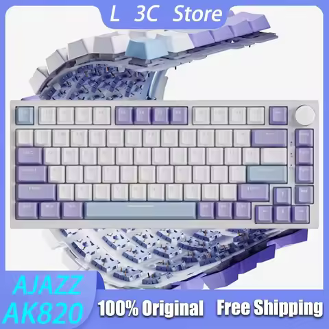 AJAZZ AK820 PRO Mechanical Keyboard Tri-mode/ Wired Hot Swap Gasket Structure RGB Backlit Customized