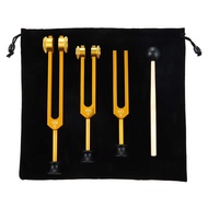 Set(128Hz, 3Pack 256Hz, 512Hz) Tuning Kit for Heag, Chakra, Sound Therapy, Sonic Slider Fork (Gold)