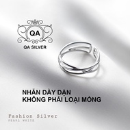 Nhẫn bạc 925 tầng đan chéo nữ form nhỏ ngón út S925 LAYER QA SILVER Ring RI210202