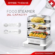 Swiss Thomas Electric Food Steamer 3 Tier Transparent Cover Digital Periuk Pengukus (26L)