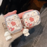White Dog Earphone Case i12 i11 i13 Cartoon Transparent Embossed 1 2 Bluetooth gen gen1 gen2 Wireles