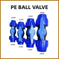 PE Compression Fittings 1/2" 3/4" 1" BALL VALVE hdpe pvc pipe socket BALL VALVE