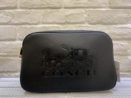 全新現貨 美國代購COACH鵝卵石皮革  雙層大款 相機 斜背包(黑色)