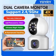 YIIYRY 4K QHD Security Camera CCTV Dual Lens IP Camera 2.4Ghz 5Ghz Wifi Automatic Tracking Full Colo