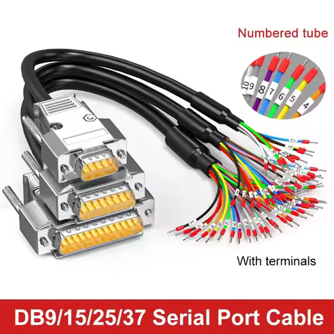 DB9 DB15 DB25 Serial Port Connector Line with Number Tube 9/15/25/37 Pin Terminal Wire DB37/25/15 Pa