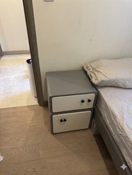 簡約雙抽屜床頭櫃