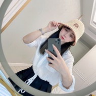 CHANEL666 Red Gray Stripe Embroidered CC Hat