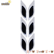 WATTLE 12pcs/2 sets  Reflective Stripe Sticker, Drip Adhesive Resin, Reflective Materials 10*3cm Carbon Fiber Reflective Sticker, White / Red