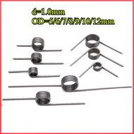 10pcs d1.0mm OD5/6/7/8/9/10/12mm V-shaped spiral torsion spring angle 60/90/120/180 degrees(HJX-VN)