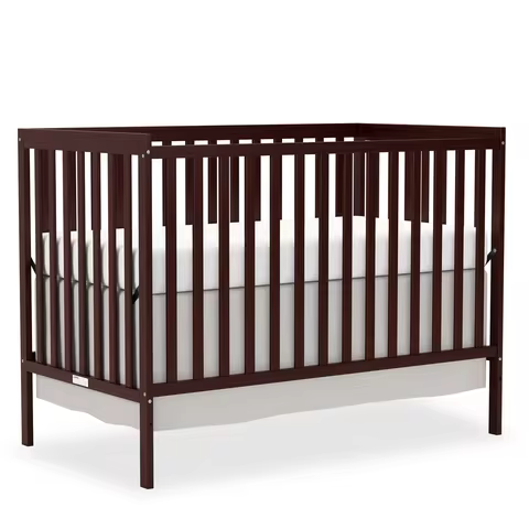 5-in-1 Convertible Baby Crib, Wooden Nursery Crib Converts to Toddler Bed Daybed and Full Size Bed, 