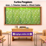 chalkboard curtain pinky vines design / kurtina pangpisara 1.5meter lapad*4ft haba