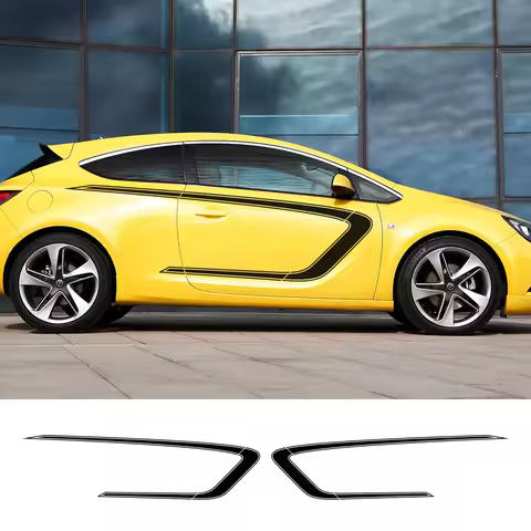 2pcs Car Side Door Stickers For Opel Astra h j g k GTC Auto Tuning Accessories Racing Sport Styling 