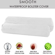 Waterproof Bolster Cover Zipper Pillow Case 1PC Bedbug Proof Bolster Protector(Bolster Diameter 23cm