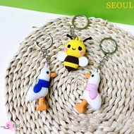 SEOUL Bee Keychain, Little Bee Shape Soft Silicone Bee Silicone Keychain, Delicate Keychain Cartoon Funny Creative Bee Soft Silicone Pendant Couple
