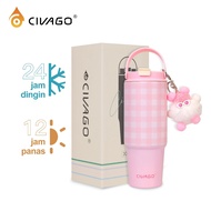 Thermal Straw Mug for Women – Mug (30oz/887ml) Stainless Steel Large Capacity, Suitable for cars CIV