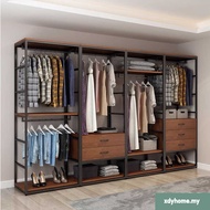 Clothes Hanger Rack Or Open Wardrobe Rack Standing Household Bedroom Simple Double-Layer Open Wardro