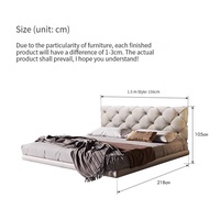 HOMIE LIFE Leather bed floating เตียงนอน 6 ฟุต เตียงนอนหรูหรา bedroom large bed H34 1.5M(1500mm*2000mm) One