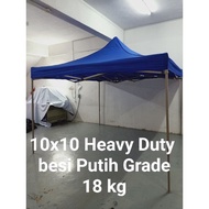 10x10 khemah lipat besi putih kanvas 800D tahan lasak AA portable canopy canvas 600D heavy duty AA(R