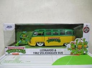 風火輪1/24漫威DC多美METALS JADA合金車1988卡通版忍者龜1:24福斯麵包車附李奧納多公仔一千一佰八一元