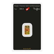 1 gram Argor Heraeus .9999 Gold Kine Bar