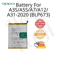 COMPATIBLE BATTERY FOR PHONE OPPO A3S / A5S / A7 /A12 / A31 2020 ( BLP673 ) BATERI 4230 MAH