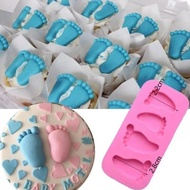3D Mini Baby Foot Soft Pottery Mould Silicone Chocolate Biscuit Fondant Cake Mold Sugar DIY Bread Pa