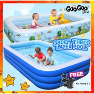 GOOGOO BIRD 380CM Inflatable Family Swimming Pool Fun Kids Pool Extra Large Pool Kolam Besar / Kolam