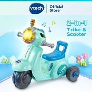 VTech 2-IN-1 RIDE & BALANCE SCOOTER (Blue) Ride On Motorbike Scooter Toys Kids 1-3 Years