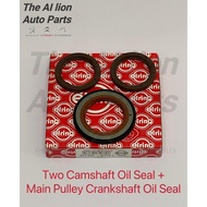 [One Set] Crankshaft Oil Seal + Two Camshaft Oil Seals for Peugeot 206 1.6 206cc 207 307 1.6 307sw 1