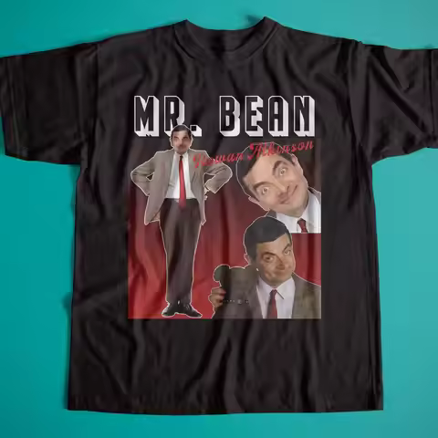 Old School Retro Cotton T Shirt Unisex Vintage Rowan Atkinson Tee Mr.Bean with Teddy Bear Shirts