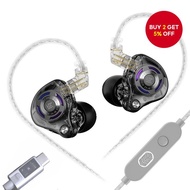 KZ Gale Earphones Wired TWS Earbuds In-Ear Monitors IEM Dynamic Driver HiFi Stereo 2Mics for Gaming 