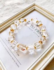 冰塊白水晶/黑金超七/黑金超七貔貅 手作設計款能量水晶手鍊