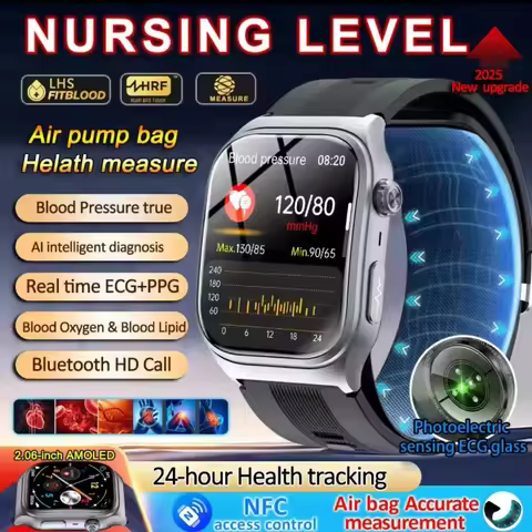 2026Sapphire Glass Air Pump Airbag Test Three High Smart Watches Men ECG Heart Rate Blood Pressure H