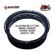 SCARLET CR7 ALLOY RIM 350 X 17 36H BLACK // 3.50 * 17 inch ALOI KONG