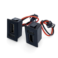 With Cable Connector Double Layer Usb Female Base Type-C Socket And Female Usb Lamp Charging Socket