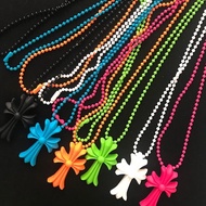 Luo Xin Cross Colorful Round Bead Necklace Anniversary Tokyo Aoyama Limited Light Luxury Niche Hip H