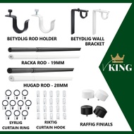 IKEA RACKA HUGAD CURTAIN ROD ACCESSORIES BETYDLIG SYRLIG RIKTIG RAFFIG CURTAIN ROD WALL BRACKET CURTAIN RING FINIALS ROD