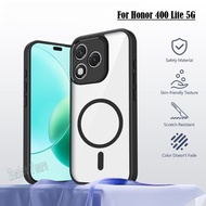 Caing for Honor 400 Lite 5G 400Lite Armor Matte Transparent Magnetic Shockproof Phone Case