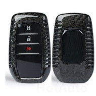 T-Carbon Toyota Carbon Fiber Car Key Cover for Alphard Hilux Revo Fortuner GR RAV4 Land Cruiser Prad