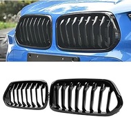 Grille for BMW X2 F39 2018-2022, 1 Pair Single Slat Car Front Bumper Kidney Grille Racing Grill