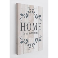 Home Is My Happy Place Garland Wood Grain Wall Art Canvas Farmhouse Home Theme 11x14 Inch Prints Dec