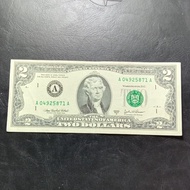 uang kertas USA Amerika serikat 2 Dollar 2003 A (Boston) A