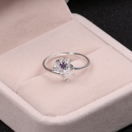 Silver 925 Jewelry Purple Zircon Cherry Ring Simple Fashion Silver Ring For Women Engagement Wedding Elegant Accessories
