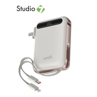 พาวเวอร์แบงค์ UVolt 20000 mAh Built-In Cable+AC UVP20AC-02 Black by Studio 7