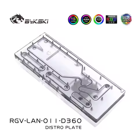 Bykski Acrylic Distro Plate / Board for LIAN LI O11 Dynamic Case / Fit Dual 360MM Radiator / Combo D