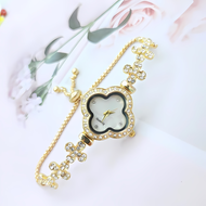 Jam Tangan Wanita Model Rantai Serut Jam Analog Terbaru Tali serut Full Permata Jam Analog Fashion